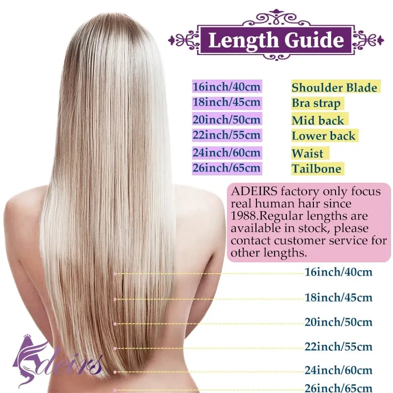 Straight Tape In Human Hair Extensions 100% Real Hair Extensions 16"-24" Black Brown Blonde #613 Invisible Tape In