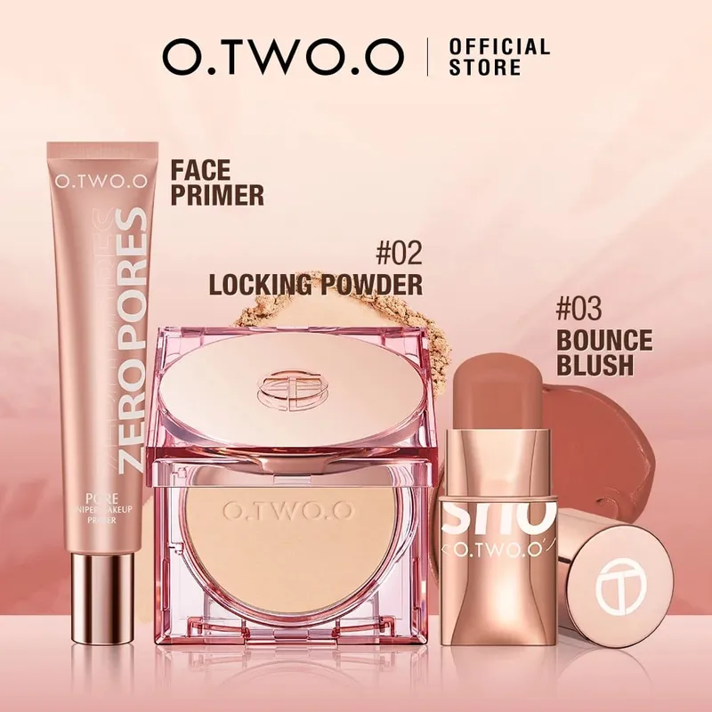 O.TWO.O 3 stk Makeup Sæt 3 i 1 Læbestift Blush Stick SPF 30PA+ Ansigtsindstillingspulver Ansigtsprimer Makeup Base Kosmetiksæt — image 7