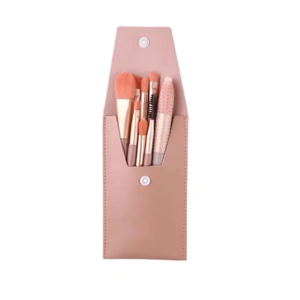 Set of 8 Soft Bristle Make Up Brushes Premium Synthetic With Bag Eyeshadow Brush Eye Facial Beauty Foundation Brush — image 2
