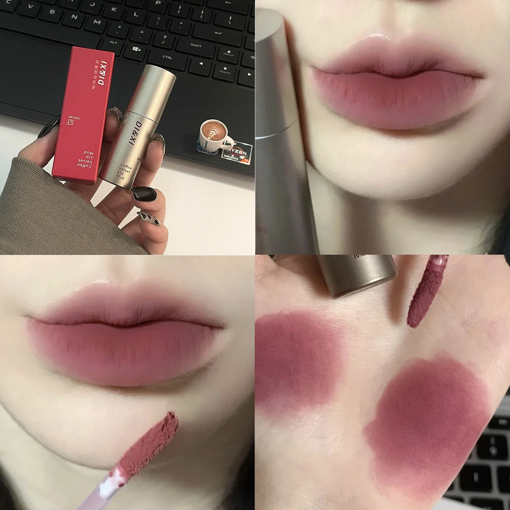 Dark Brown Matte Velvet Lip Gloss Waterproof Liquid Lipstick Nude Brown Lips Tint Mud Makeup Latte Coffee Lip Glaze Cosmetics — image 11