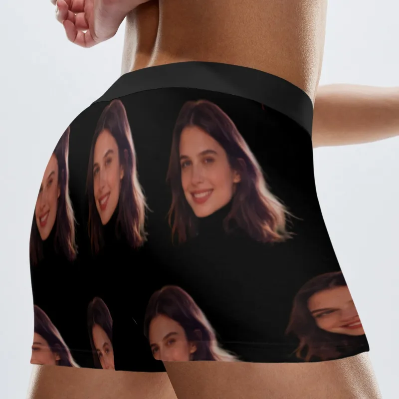 Foto del viso personalizzate, biancheria intima personalizzata, regalo di San Valentino da uomo con angoli piatti, per il marito, regalo di anniversario per il padre