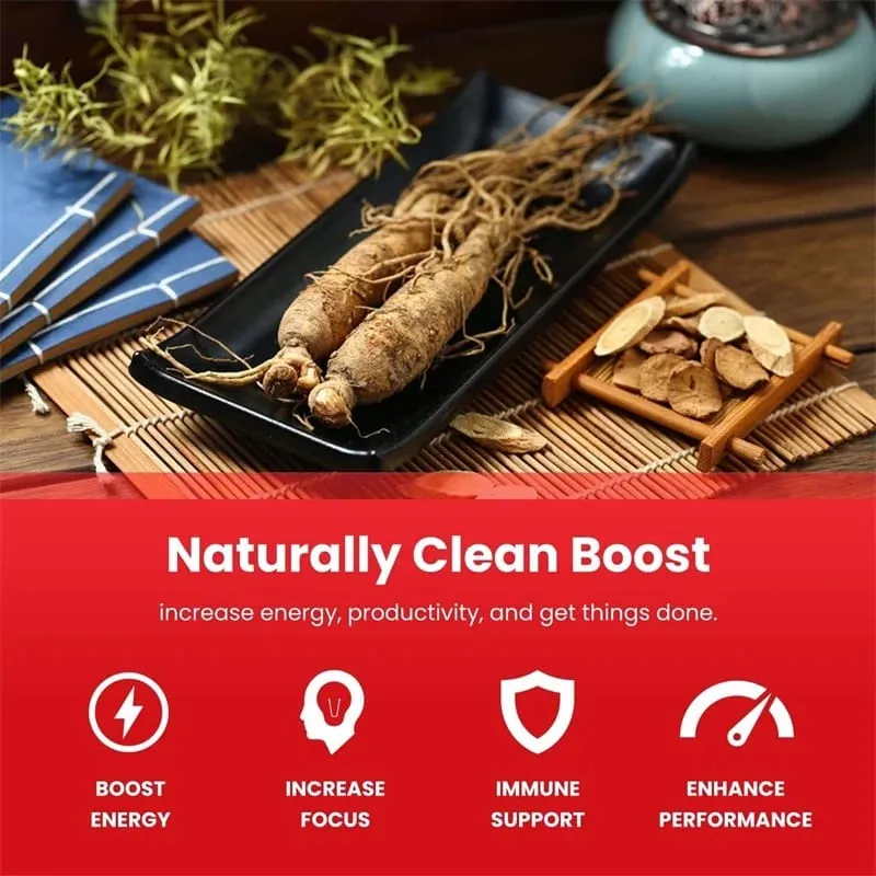 Korean Red Ginseng Supplement - High Potency for Energy Focus Performance Vitality & Immune Support - for Men and Women — image 3
