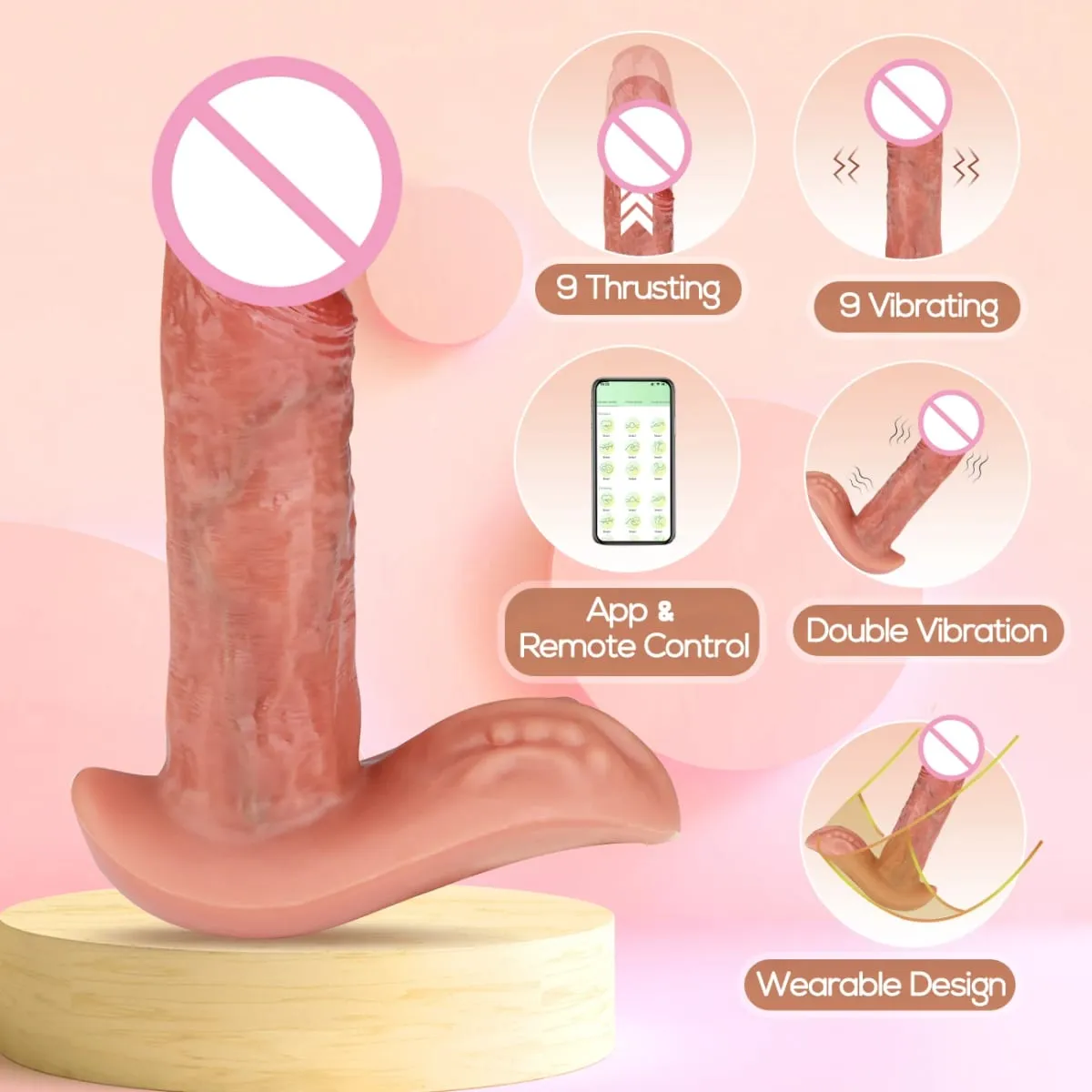 Thrusting Realistic Dildo Sex Toy for Woman Men Wireless Telescopic Dick Masturbator Huge Soft Vibrator Penis G Spot Vagina Anal