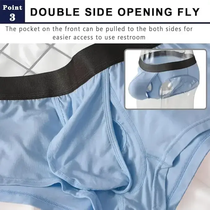 Herren-Unterhose aus Bambusfasern, athletisch, schnell trocknend, atmungsaktiv, separater Beutel, mit Fly-Front-Doppelbeutel-Unterhose, für mehr Komfort — image 4
