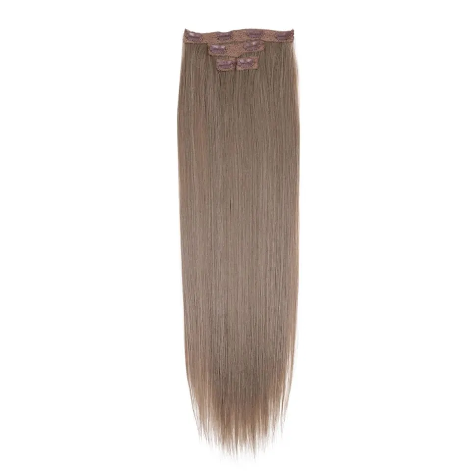 Long Straight Hairstyle 8 Clips In Hair Extensions Blonde 60CM Natural Synthetic Hair Daily Use Hairpiece Fake Hair — image 17