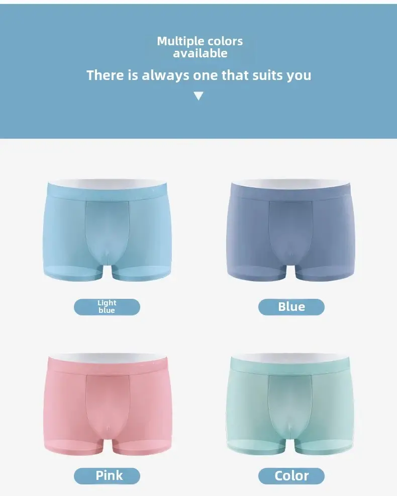 Men's Ice Silk Boxer Shorts 4/8-Pack Breathable Cooling Underwear Soft Summer Underpants Stretch Comfort L-6XL Sexy Design