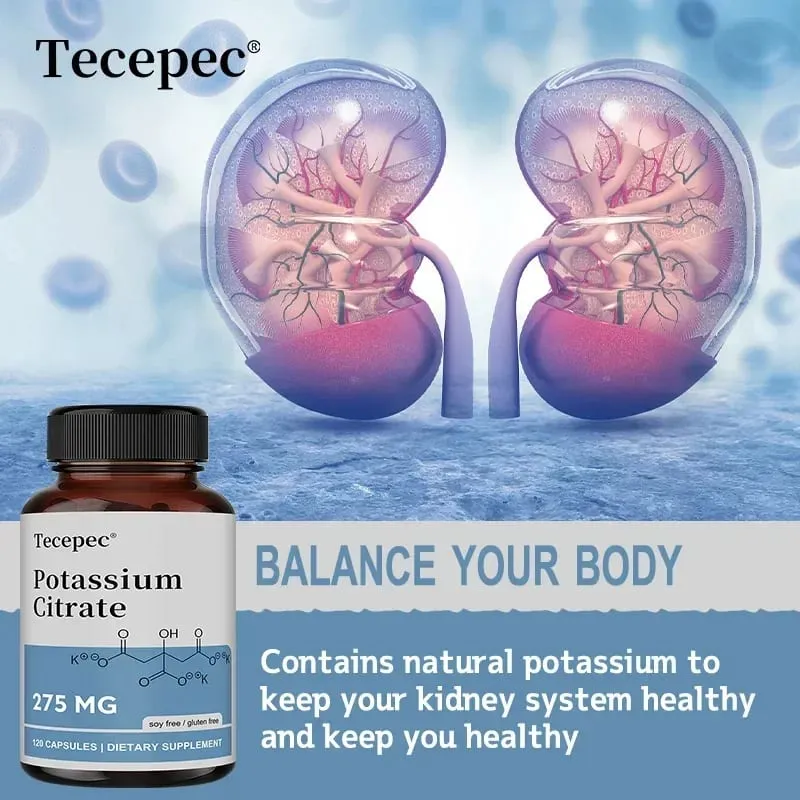 Potassium Citrate Capsules - Maintain Cell Function Strong Joints and Bone Health Regulate Blood Pressure Nerve Conduction — image 4
