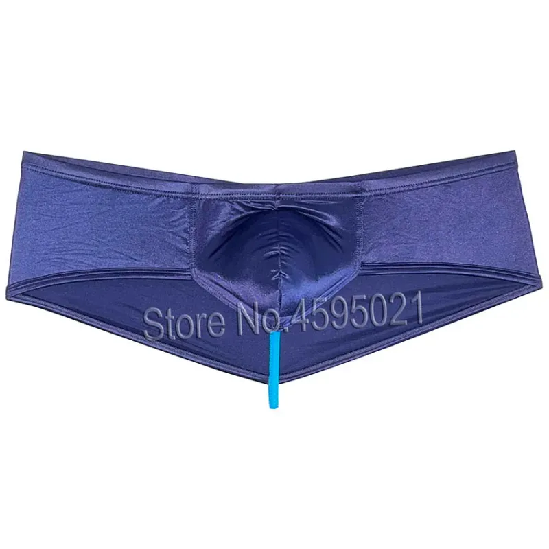 Sous-vêtements soyeux pour hommes, slip tanga coquin, brillant, aspect mouillé, slip de Bikini, solide, brillant, taille basse, slip de plage, sous-vêtement — image 14