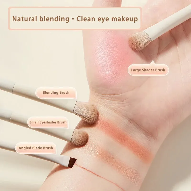 Set di pennelli per trucco occhi morbidi per principianti 12 pezzi Kit di pennelli per sfumare ombretti Setole sintetiche vegane Portatili per studenti — image 4