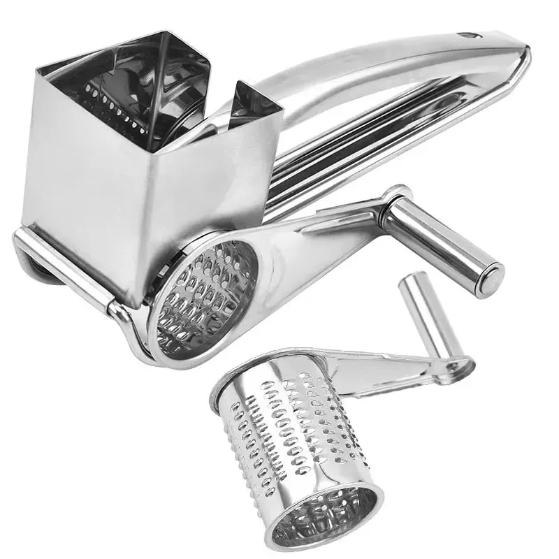 304 Stainless Steel Cheese Grater with 3 cutters Household Kitchen Hand Rotation Creative for cheese nut baking tools