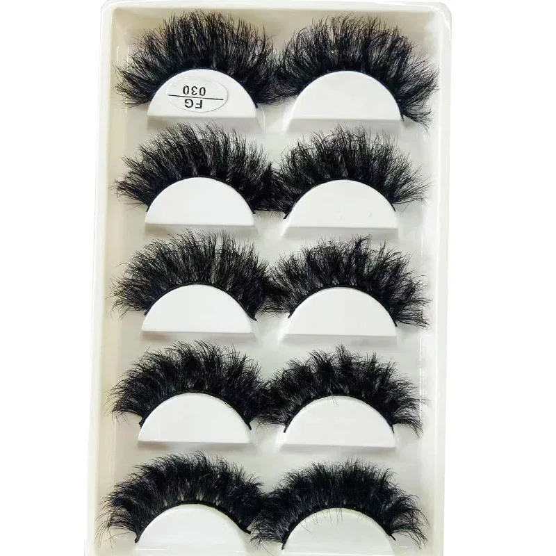 5Pairs Handmade Mink Lashes Short False Eyelashes Dense Natural Long Messy Eye Lashes Reusable Stage Makeup Eyelashes — image 33