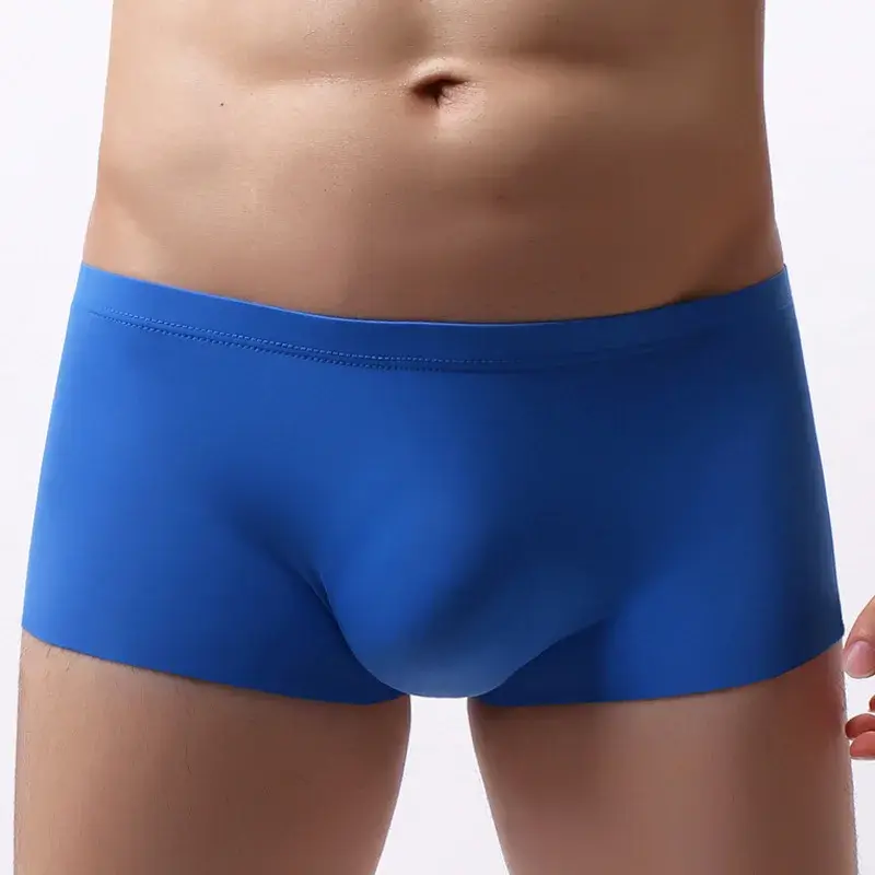 Men's Ice Silk Seamless Underwear Briefs Sexy U Convex Ultra-Thin Breathable Man Underpants Boxers — image 11