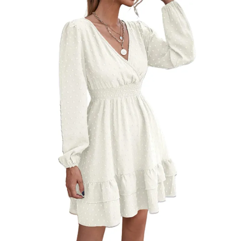 Fashion V-Neck Dress Figure-Flattering Comfortable Skin-Friendly Versatile Dresses For Women Business Work Date Night Gift