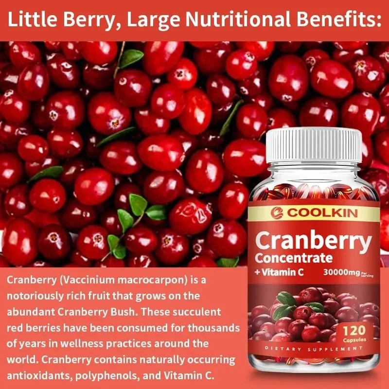 Cranberry Extract Supplement - Urinary Tract Health Capsules To Boost Immunity
