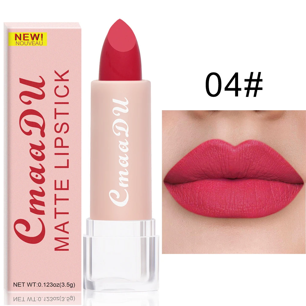 Matte Nude Pink Velvet Lipstick Milk Silky Texture Lips Stick Lasting Waterproof Matte Lipsticks Sexy Red Lipstick Korean Makeup