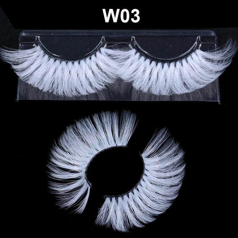 Super Long 5D White False Eyelashes 25mm High Volume Fluffy Fake Eye Lashes Wholesale Supplier For Halloween Cosplay — image 8