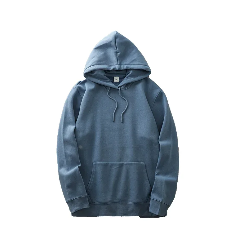 Casual Hooded Shirt for Men Winter Ticken Solid Color Loose Basics Fleece Hoodies Long-Sleeve Sweatshirt Men's Clothing — image 18