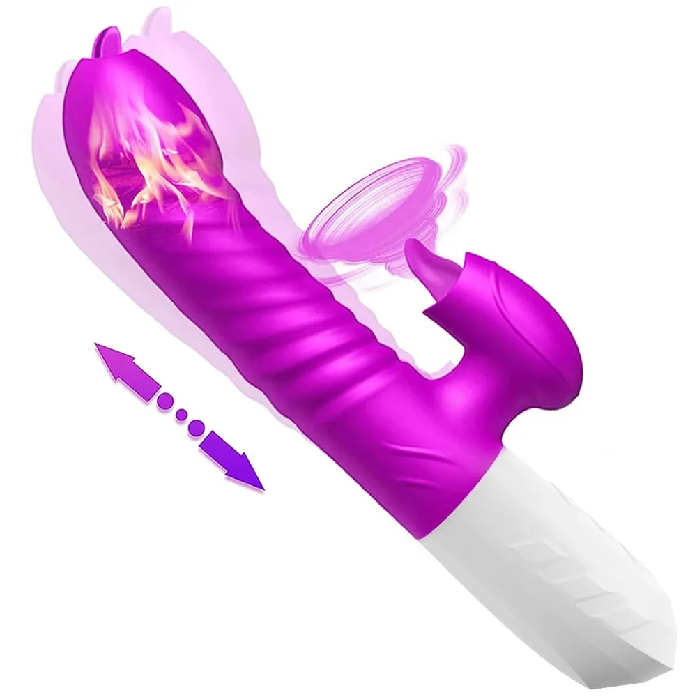 여성을위한 추진 진동기 G Spot Clitoral 젖꼭지 자극기 난방 현실적인 딜도 라구 딜도 자위 성인 섹스 토이 — image 1