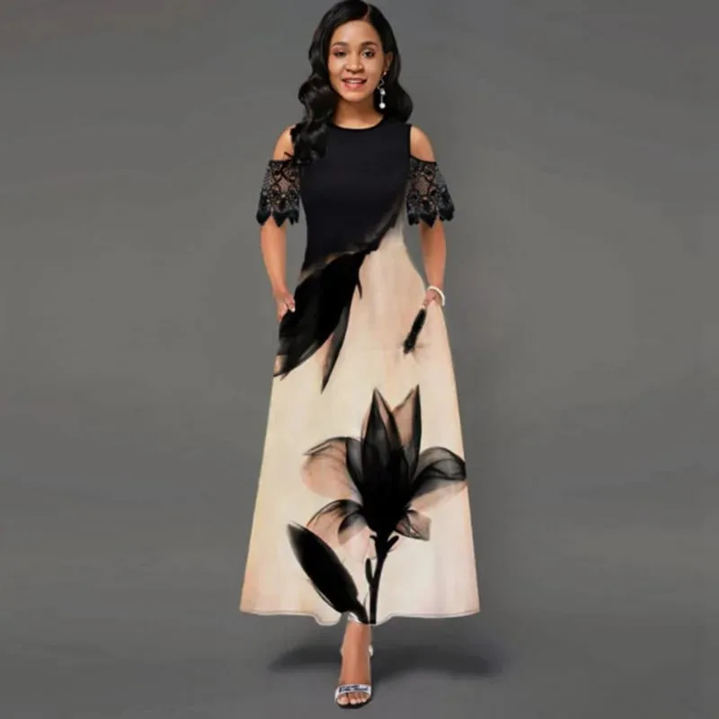 Women New Loose Boho Vintage Ruffles Befree Spring Elegant Party 5XL Dress Large Big Summer Party Maxi Dresses — image 12