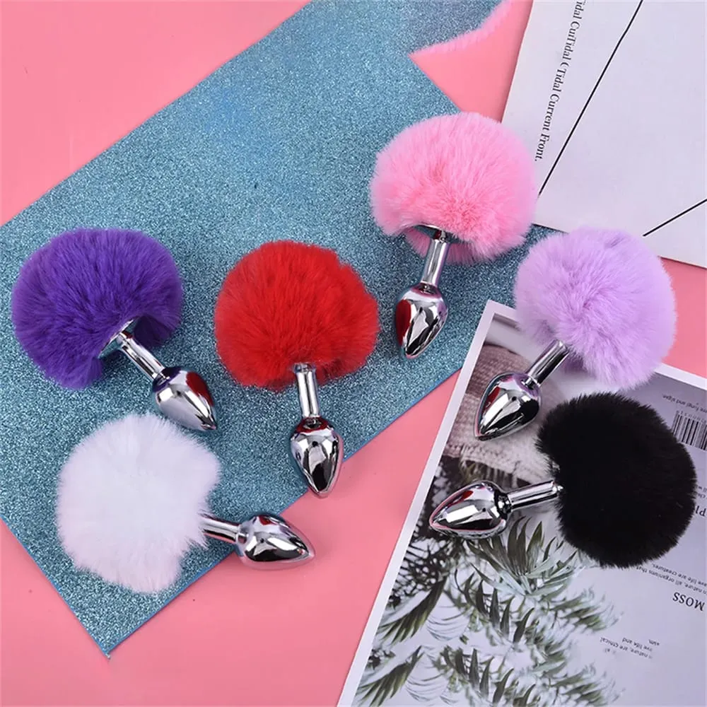 Plush Silikon Ekor Arnab Butt Plug Vibrator Dildo Prostat Massager Mainan Seks Lelaki Wanita Dewasa Boleh Digunakan Semula — image 4