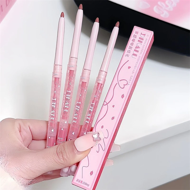 2 Màu Matte Lipliner Bút Chì Khỏa Thân Kẻ Viền Môi Với Cọ Môi Chống Nước Tự Nhiên Màu Hồng Đào Son Môi Bút Chì Viền Môi Trang Điểm — image 6