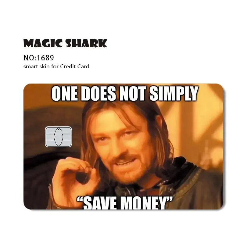 100% New Arrival Conch Money Bow Anime Speend or Save Meme Credit Card Film Debit Card Sticker Skin — image 7