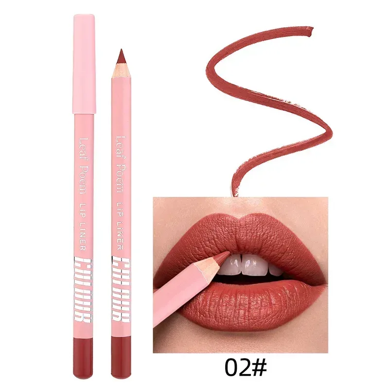 12-Color Waterproof Matte Lip Liner Pencil Lasting Smudge-Proof Lipliner Non-Transfer Formula Precise Outline Lip Pencil Makeup