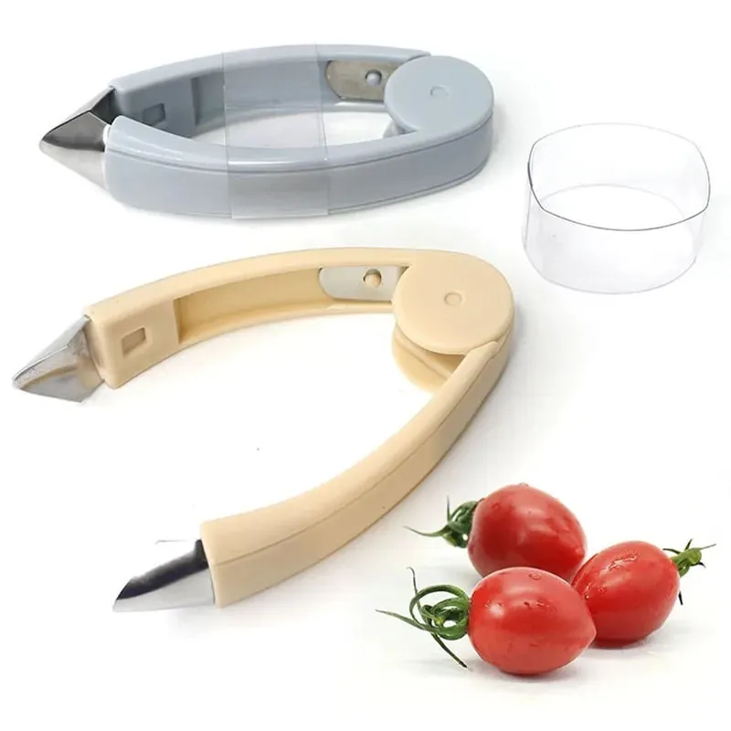 1 Buah Klip Penghilang Biji Praktis Buah dan Sayuran Pengupas Mata Nanas Baja Stroberi Alat Buah Gadget Dapur