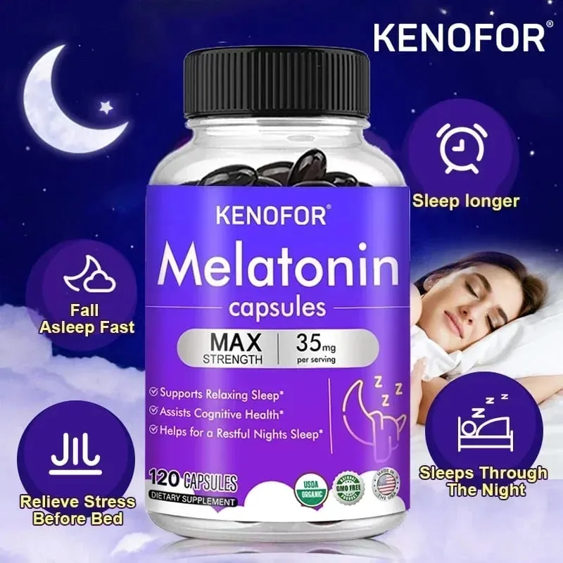 Kenofor Melatonin 35mg Maximum Strength Supplement 100% Non-Toxic Adult Sleep Supplement Deep Sleep Stress Relief — image 5