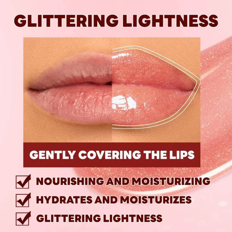Qibest 8 Colors Moisturizing Diamond Shimmer Glitter Lip Gloss Makeup Sparkling Glitter Liquid Lipstick Pearl Lipgloss Tint — image 5