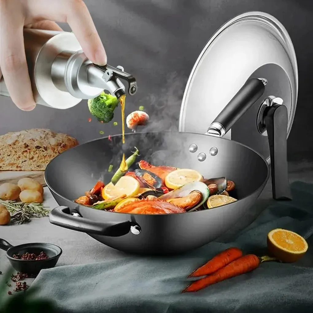 1PCS Kitchen Olive Oil Bottle Plastic Container Stainless Steel Bottle Body Pot Jar Pro Vinegar Sauce Holder Cooking Dispenser — image 5