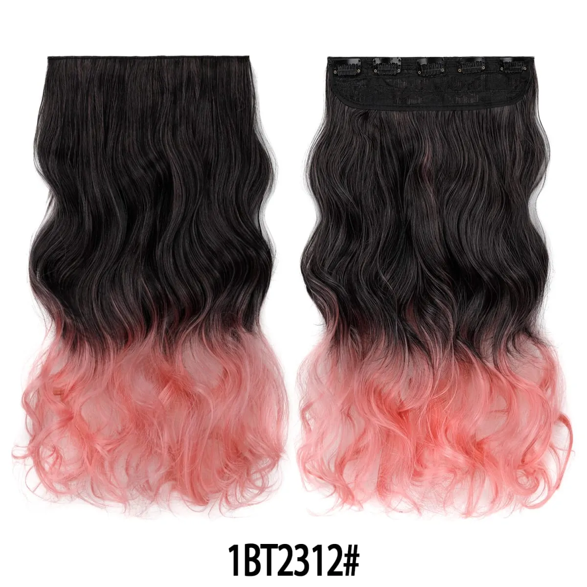 Jeedou One Piece 5 Clips Wavy Ombre Clip In Hair Extensions Long Water Wave Συνθετικά Σγουρά Μαλλιά Κομμάτι Rainbow Χρωματιστά Μαλλιά — image 15