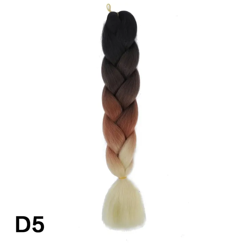 24 Inch Synthetic Jumbo Braid Pure And Ombre Braiding Hair Extensions For Women DIY Jumbo Hair Braids Black Green Gray Brown — image 60