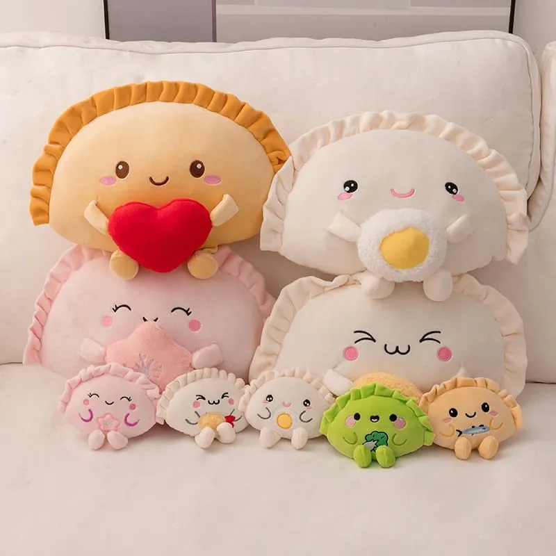 13/35cm Cute Dumpling Plush Pillow keychain Colorful Multi-Flavored Food Dumpling Soft Toy Kawaii Fried Dumpling with Red Heart — image 2