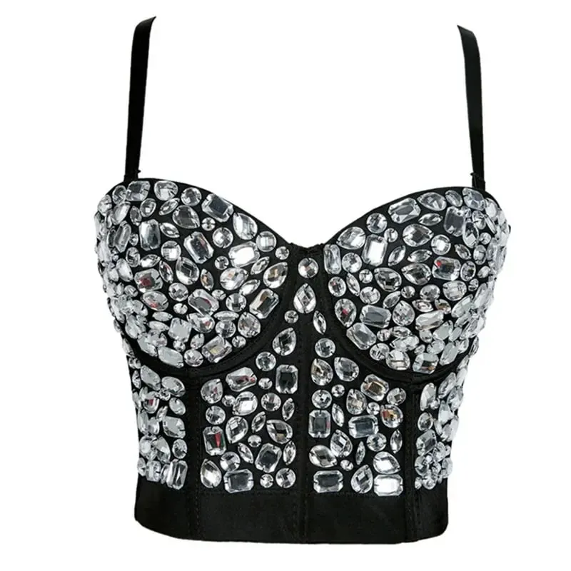Visivane Rivet Beading y2k Tank Tops Women Bra Blusas Short Corset Woman Clothing Stage Party Shaper Ladies Crop Shirt Camis — image 29