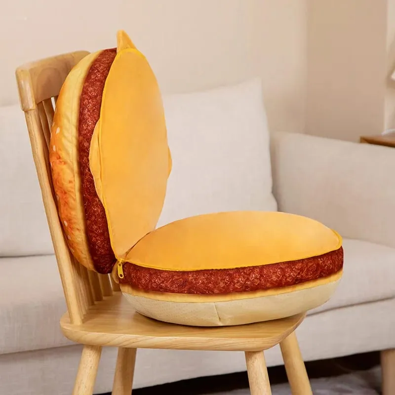 40CM Simulation Plush Bread Hamburger Pillow Lazy Sofa Turn To Seat Cushion Stuffed Food Cute Toys Home Decor Kids Birthday Gift — image 9