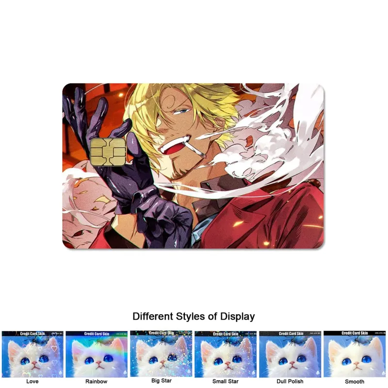Animation One Piece Luffy Portgus D. Ace 2.5D HD Matte PVC Sticker Film Tape Skin for Credit Card Debit Card Waterproof Sticke