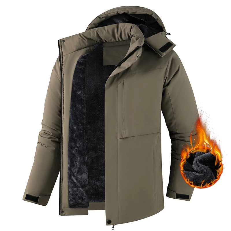 Winter Men Warm Waterproof Jackes Coat Mens Windproof Fleece Thicken Jacket Parkas Man Outdoor Casual Hooded Coat Jackets Male 1005010146117792 — image 3