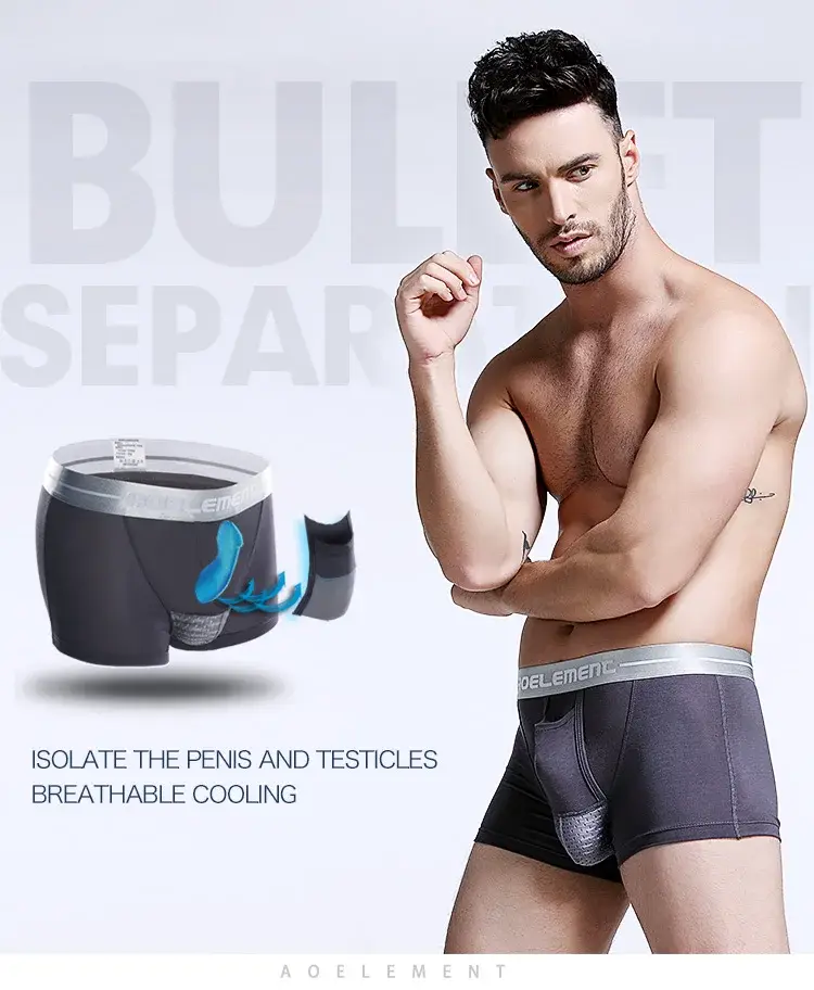 Bullet Separation Underwear Men's Ventilated and Breathable Summer Dry Underwear Ice Silk Pouch Ice Health Boxer Briefs — image 10