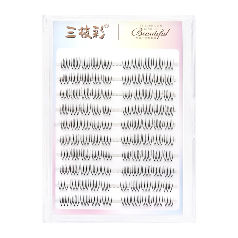 Umělé řasy C Curl Natural & Wispy Lash Wisps Samolepicí řasy Manga Perfektní pro dívky Night Out Eye Makeup Tools — image 13
