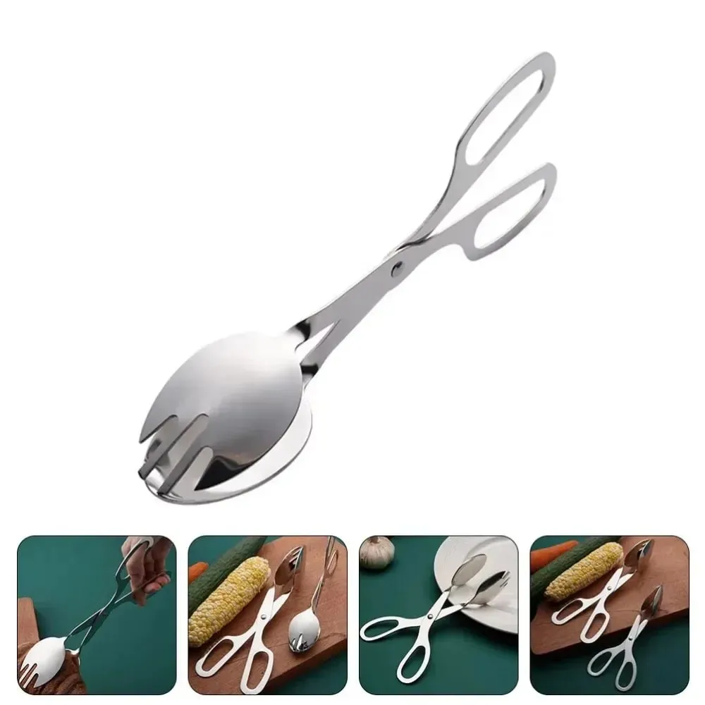 1PC Salad Dressing Food Clip Mini Cakes Bakery Supplies Heavy Duty Scissors Bread Tong Stainless Steel Steak Clamp — image 3
