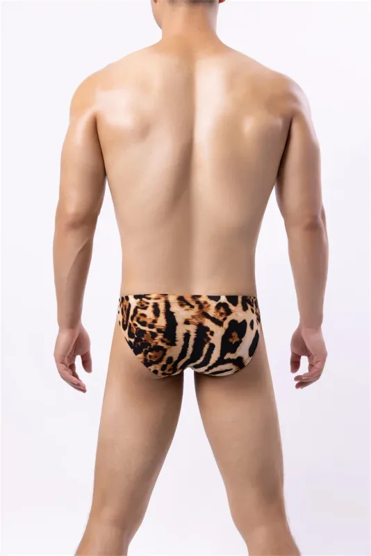 Sexy Men's Briefs Underwear Leopard Pattern Low Waist Soft Slip Briefs Lingerie Underpants Pouch Tangas Sexis De Hombre — image 17