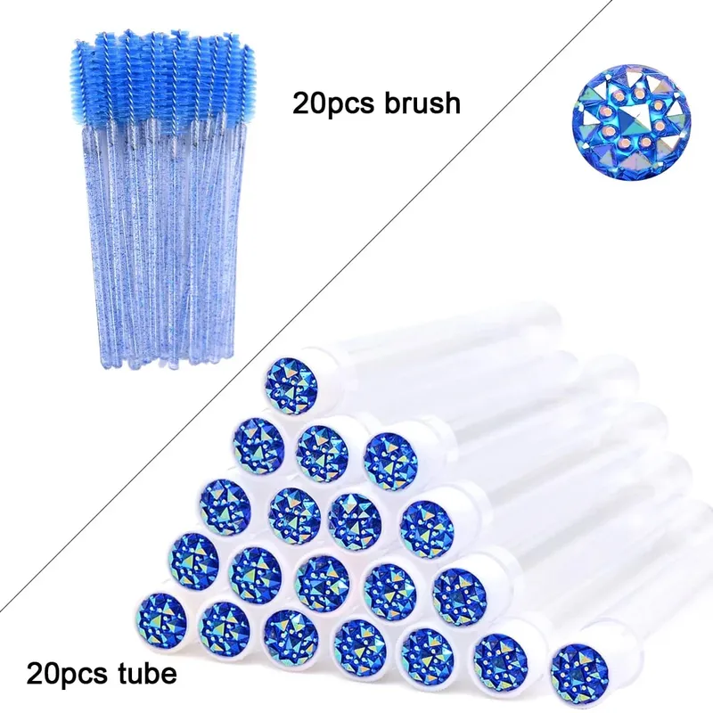 20Pcs Eyelash Brush Tubes With Crystal Lash Mascara Wands Eyebrow Comb Spoolies Container Lash Brush Applicators Makeup Tools — image 17