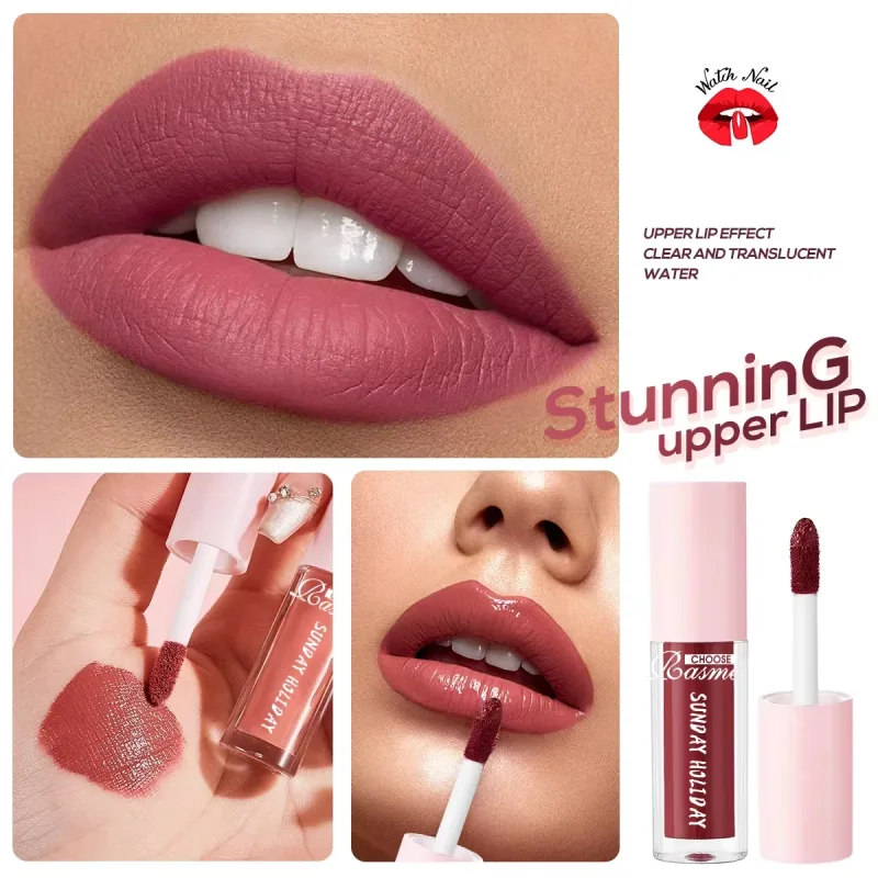 10PCS/Set Sunday Holiday Lip Gloss Kit Matte Liquid Lipstick Long Lasting Waterproof Lip Tint Women Cosmetics Wholesale Makeup — image 4