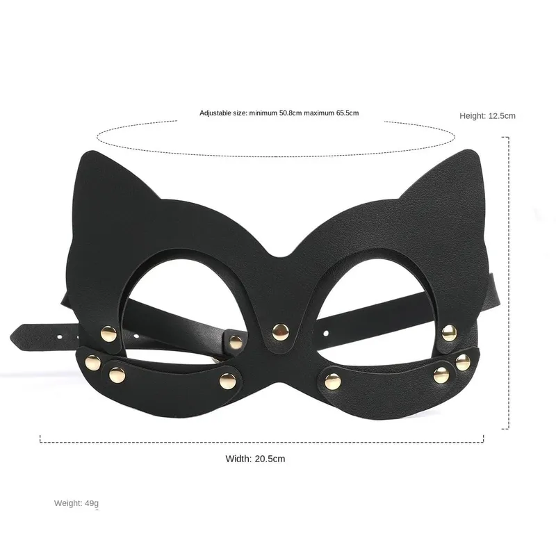 Slave Rollespilssæt Læderhåndjern Ankelmanchetter Ball Gag Mask Piskekrave Snor Sexlegetøj til kvinder Par BDSM Bondage Kit — image 16