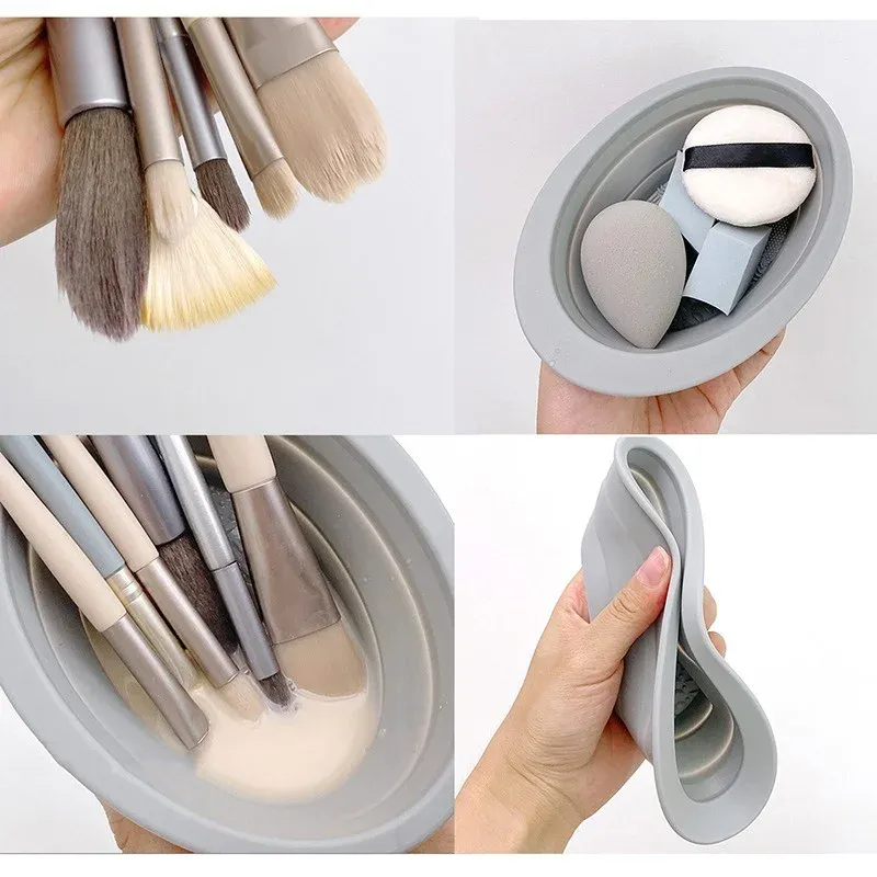 Silicone Makeup Brush Cleaner Bowl Foldable Clean Mat Cosmetic Foundation Eyeshadow Powder Brushes Cleaner Tools Makeup Supplies — image 3