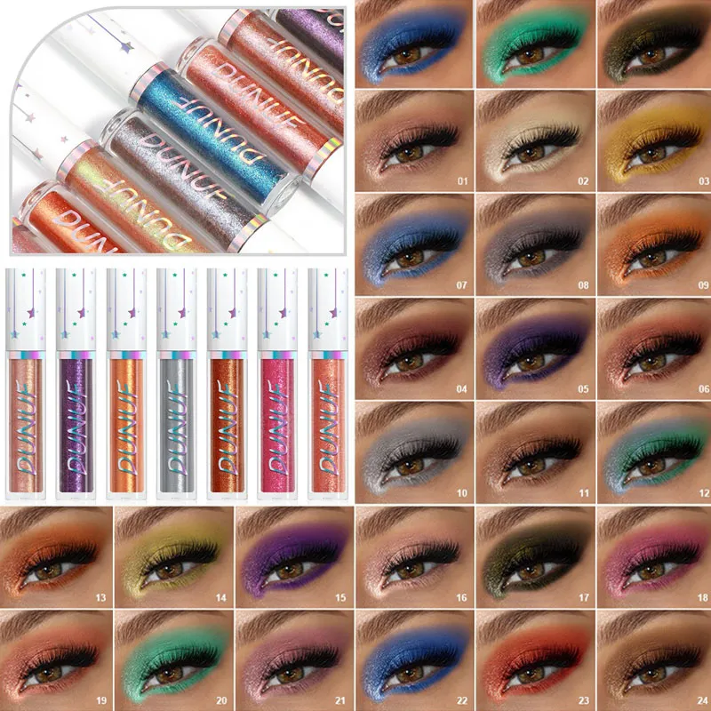 24color Eyeshadow Stick Liquid Eyeliner Metallic Color Green Pearlescent Glitter Eye Shadow Waterproof High Gloss Makeup Pigment — image 2