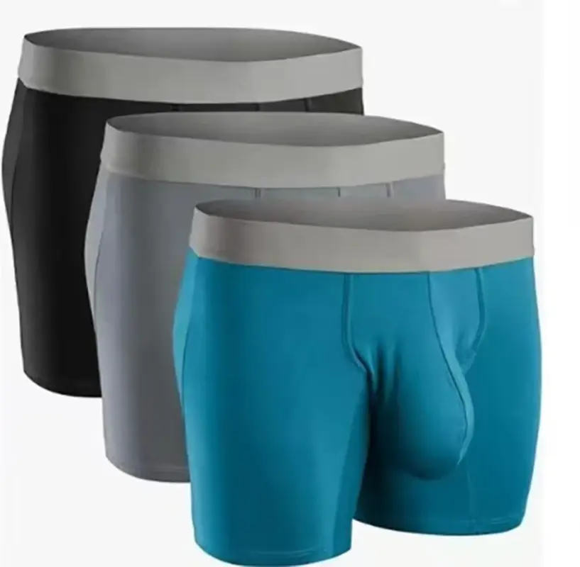 Grand sac pantalon d'angle plat, sous-vêtements longs pour hommes, short de sport