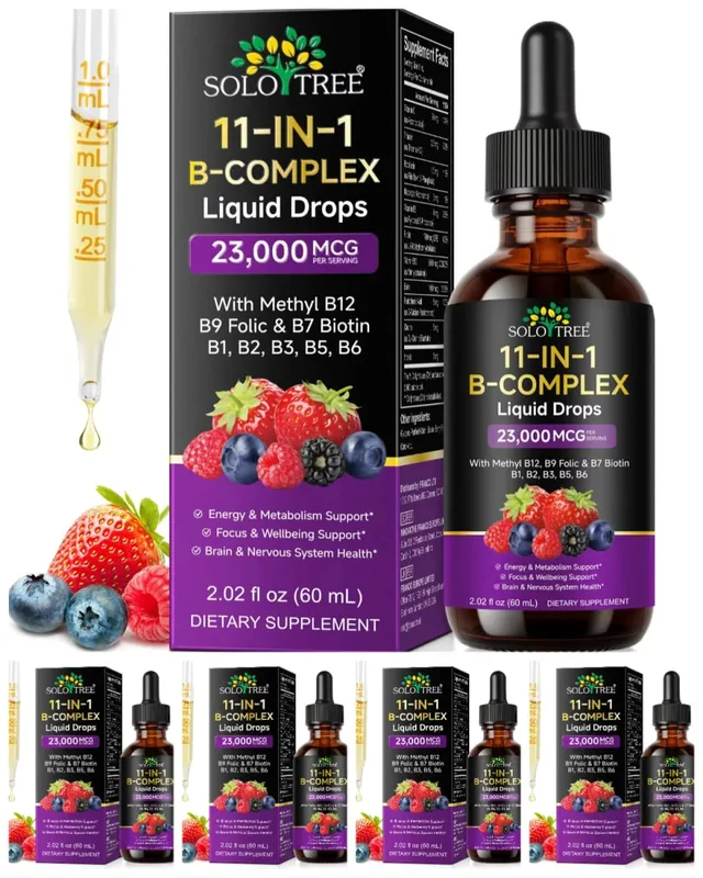 11 v 1 vitamín B komplex kapky 23000 mcg vitamín B perorální tekutý doplněk pro energetickou denní podporu zdraví 30 ml — image 7