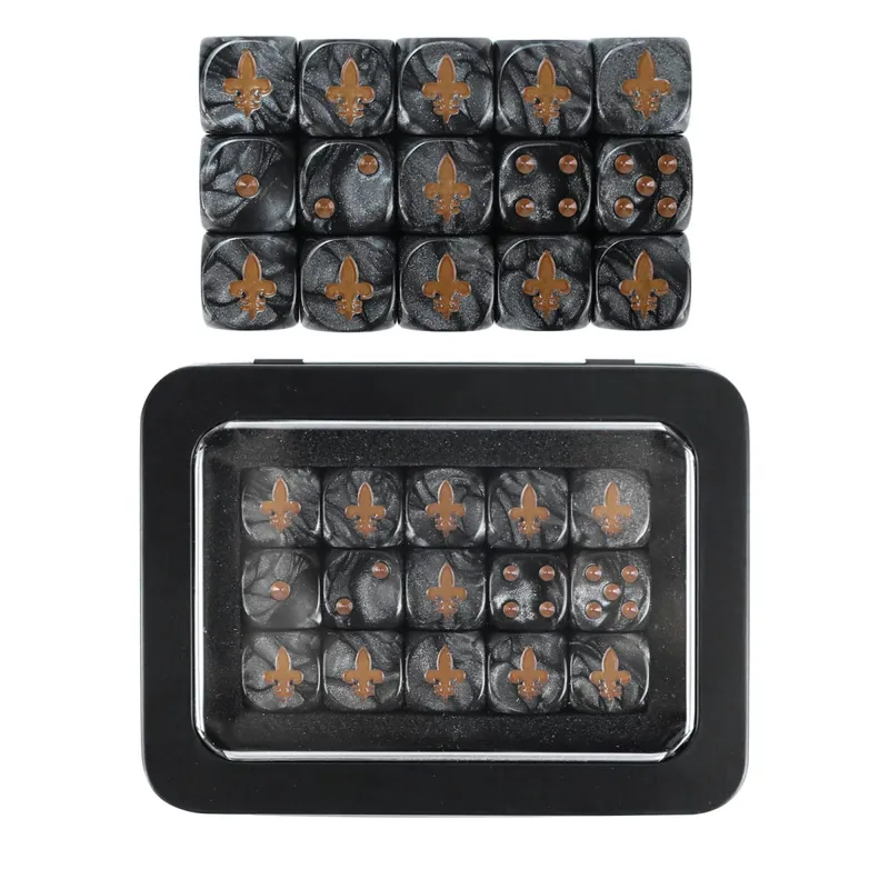 15PCS 16mm/0.63inch D6 Wargaming Dice Set para sa Tabletop Miniatures Game Pagsubaybay sa Damage ng Army Faction Themed Dice Token